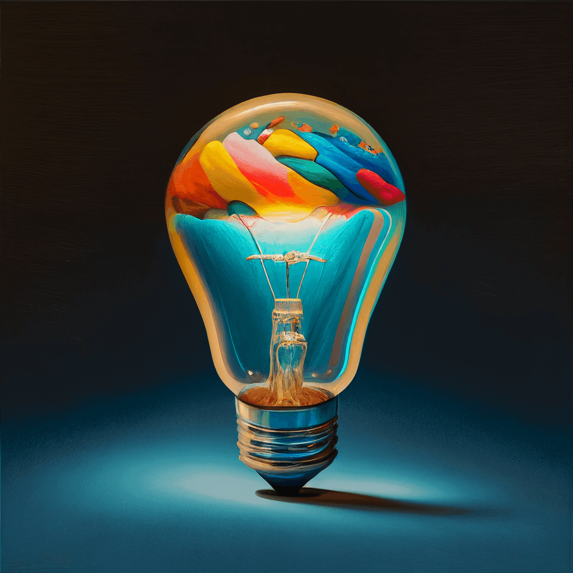Lightbulb on dark background