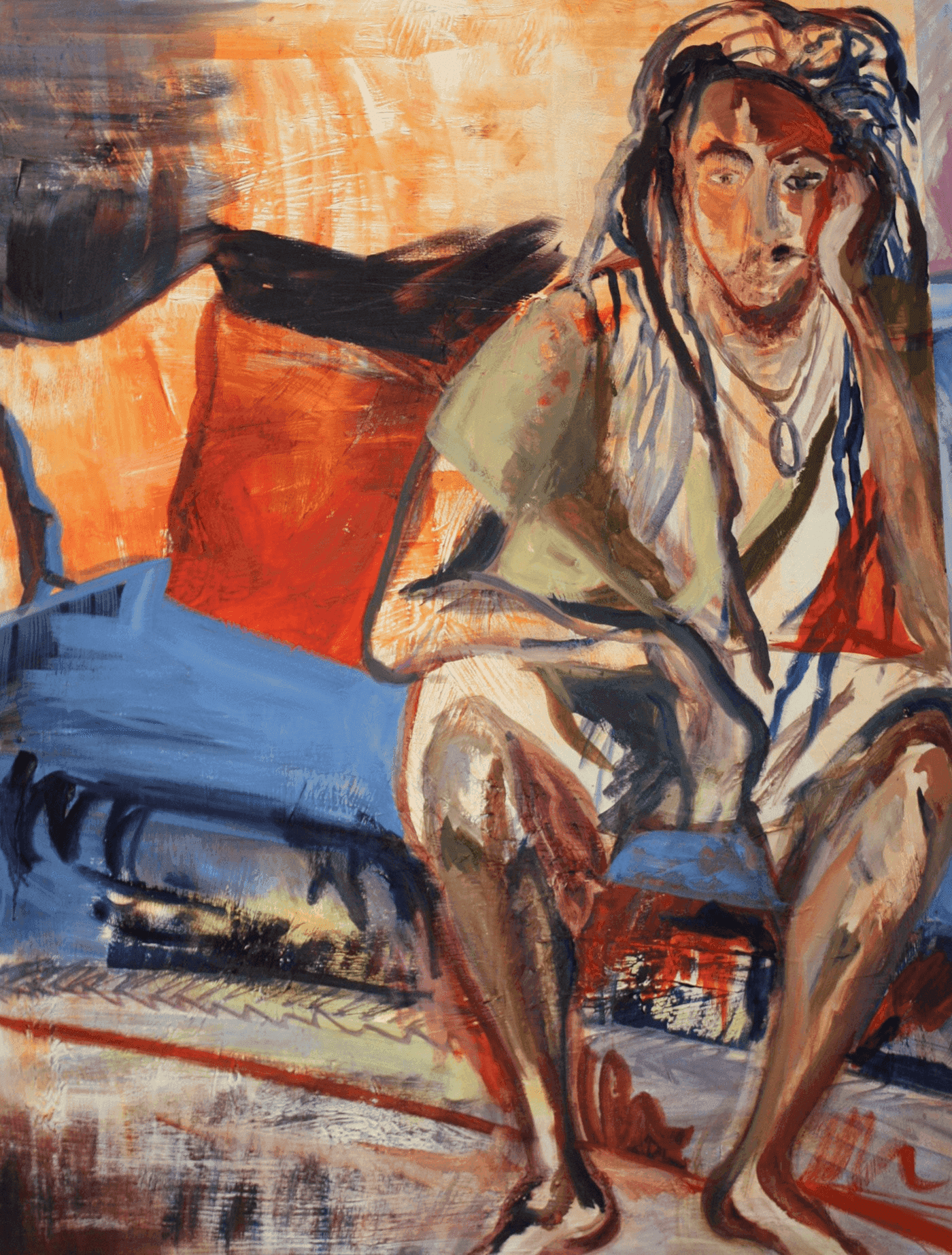 Figure on couch painting