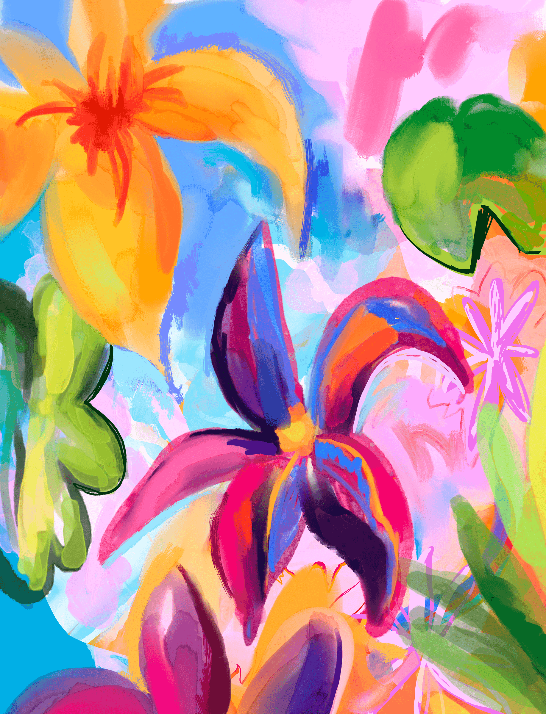 Colorful flowers digital art