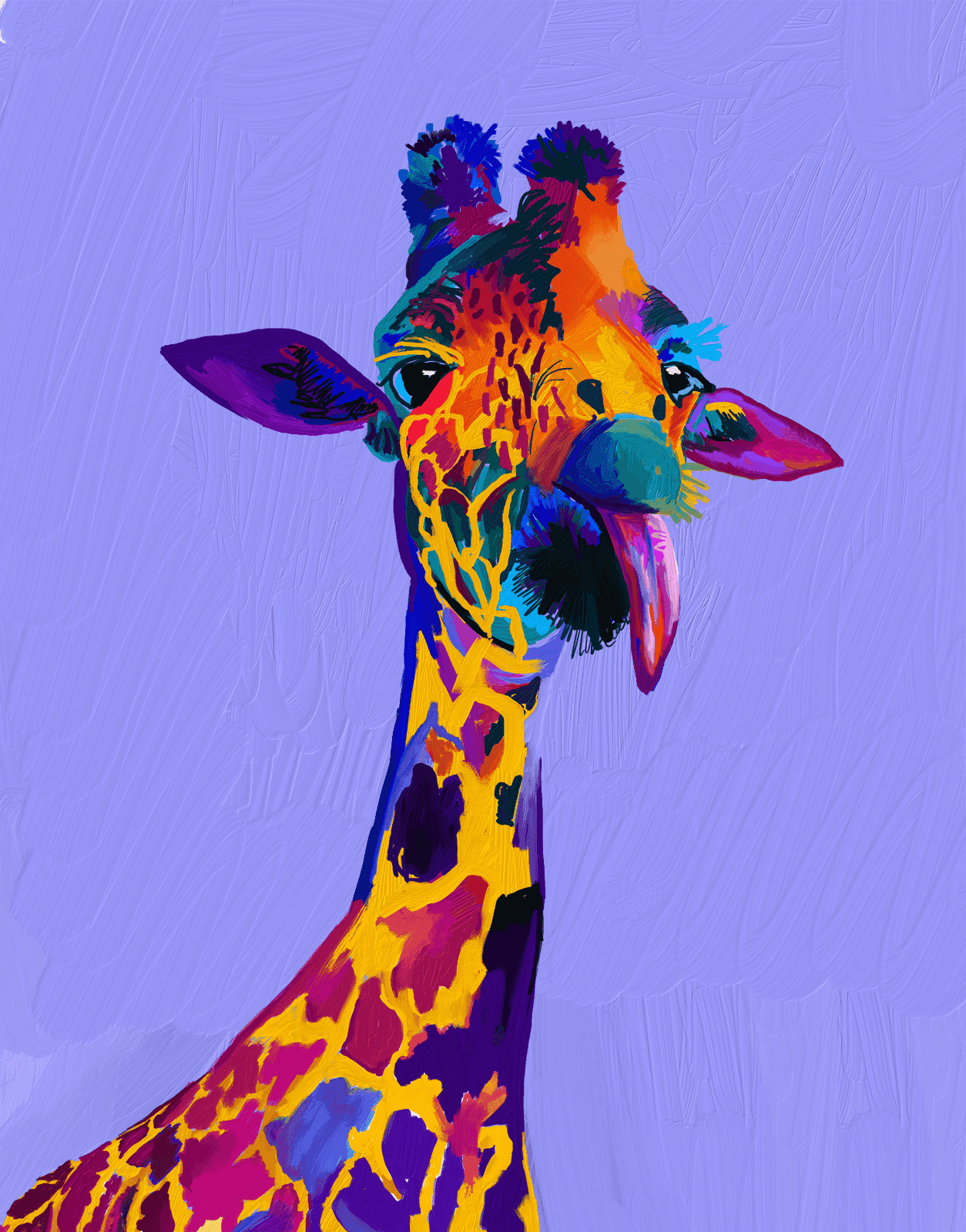 Colorful giraffe