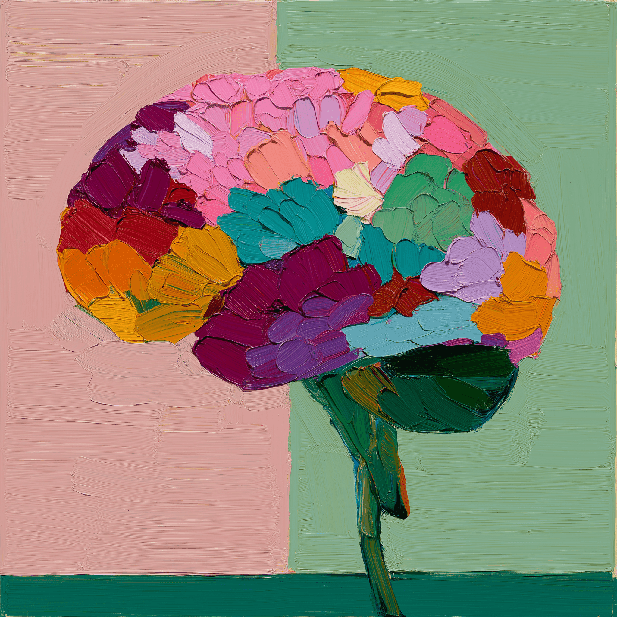 Brain made of flowers