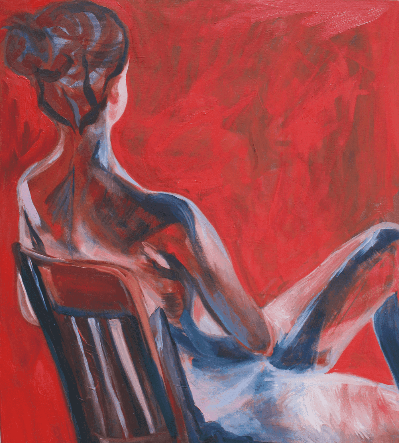 Figure painting in red