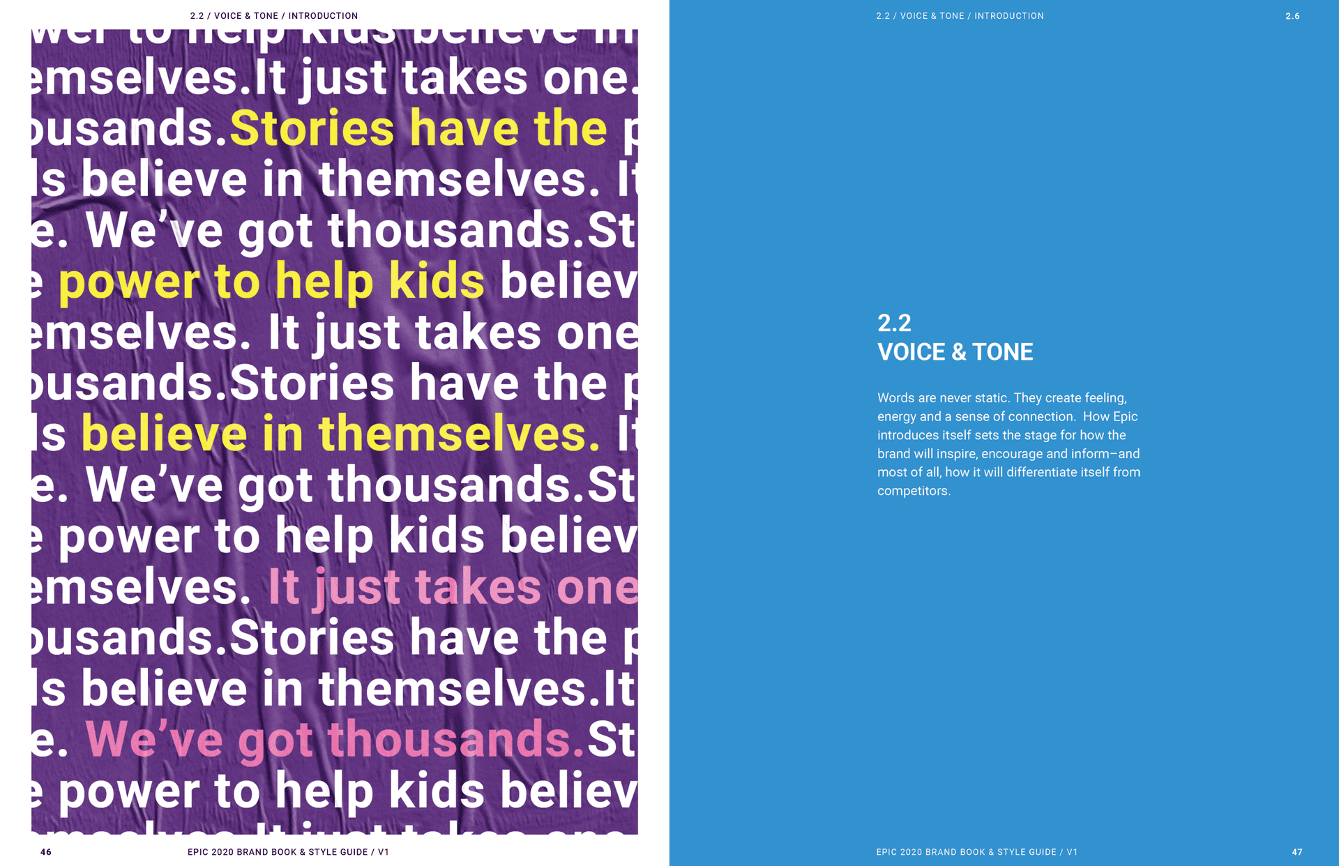 Voice and tone text pattern