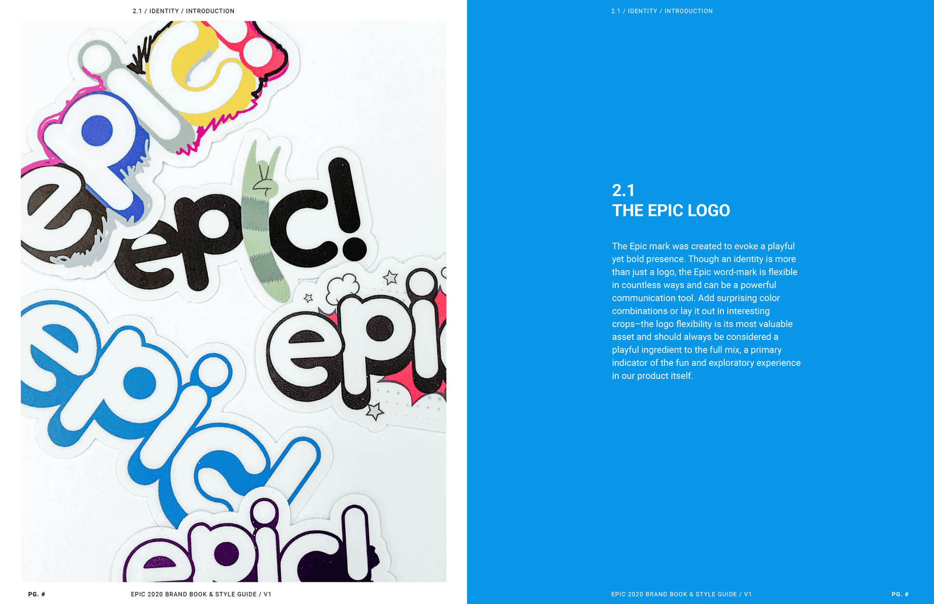 THE EPIC LOGO: sticker variations showing logo flexibility
