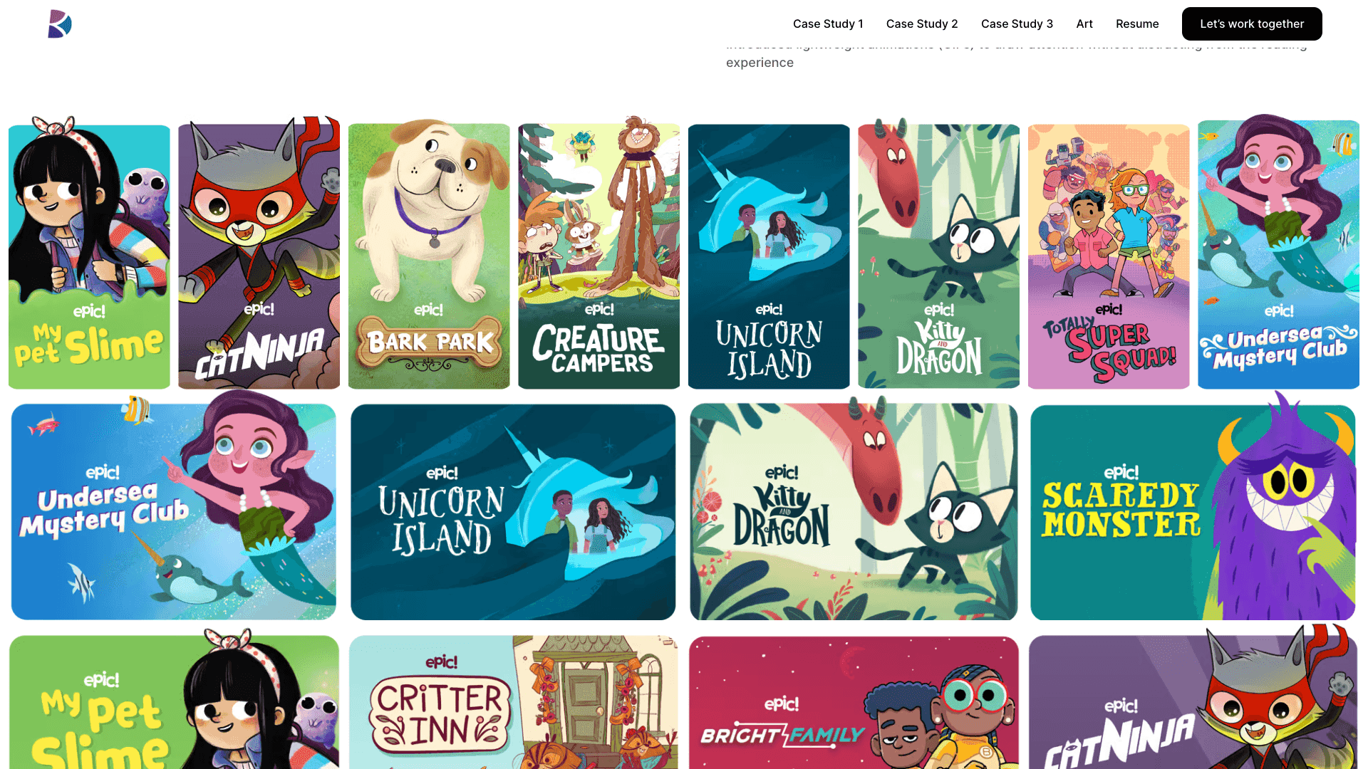 Grid of Epic Originals book covers